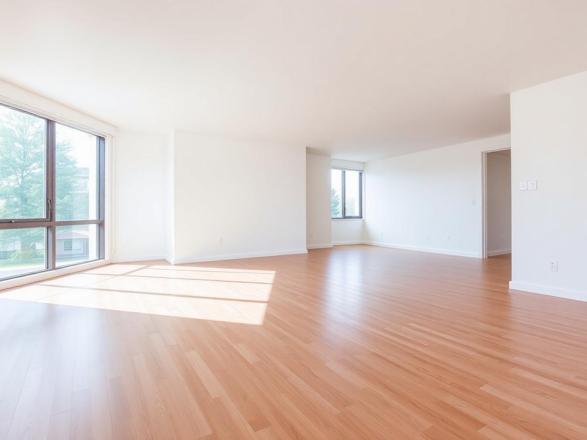 Empty bright apartment with clean floors after move-out cleaning in Miami